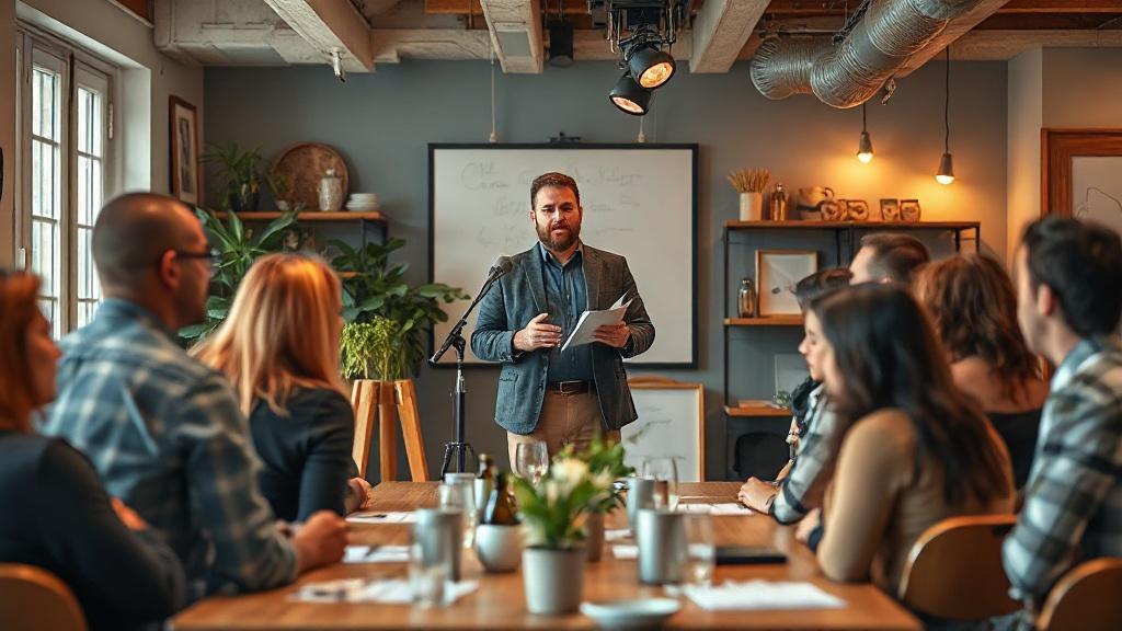 Formateur animant une session de groupe