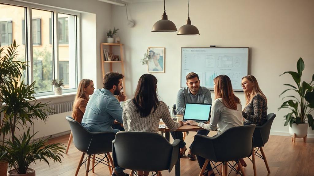 Équipe en réunion de stratégie marketing