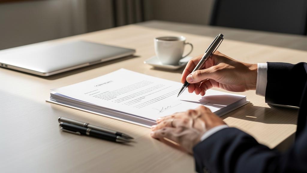 Signature d'un contrat de sous-traitance entre deux entrepreneurs