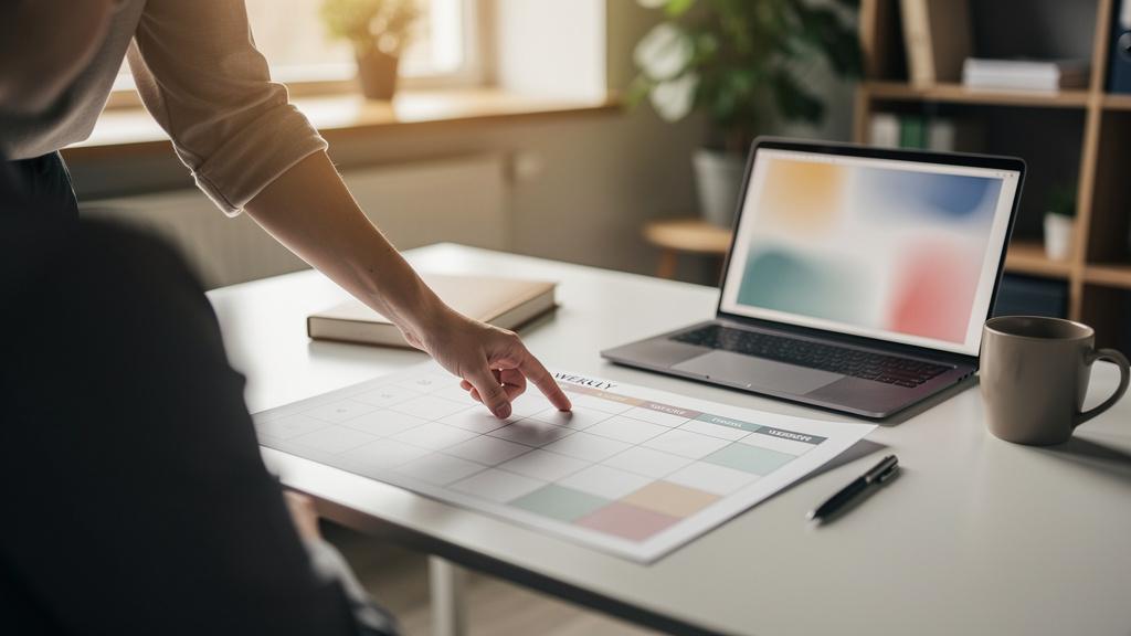 Un salarié examinant un planning de travail hebdomadaire