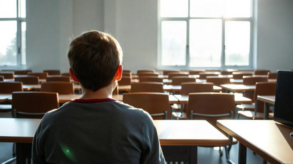 Élève consultant son espace numérique de travail au collège