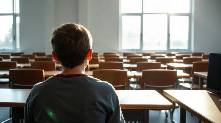 Élève consultant son espace numérique de travail au collège