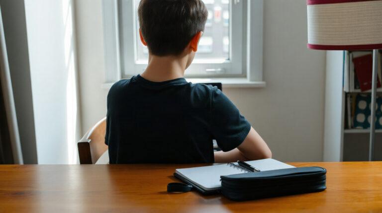 Élève se connectant à l'ENT sur un ordinateur portable