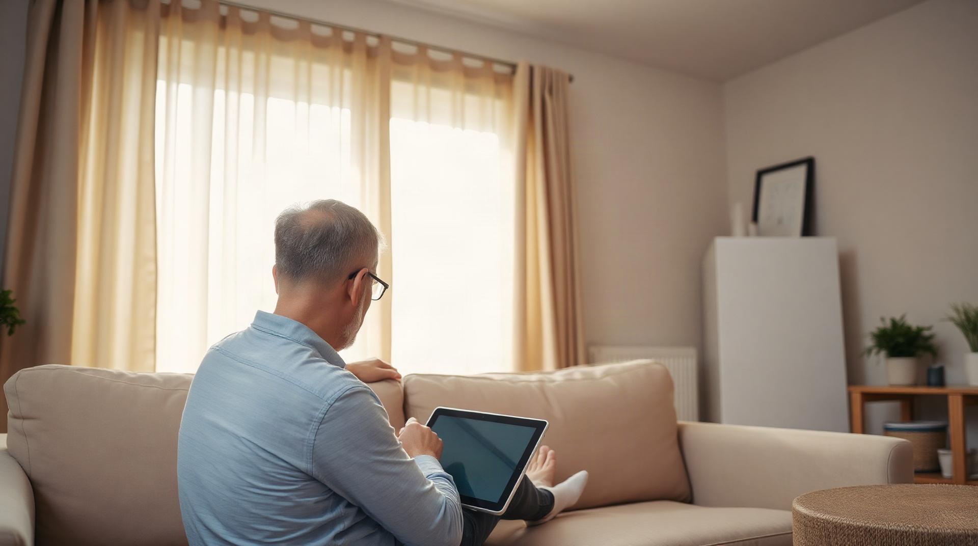 Parent consultant les notes scolaires de son enfant sur une tablette