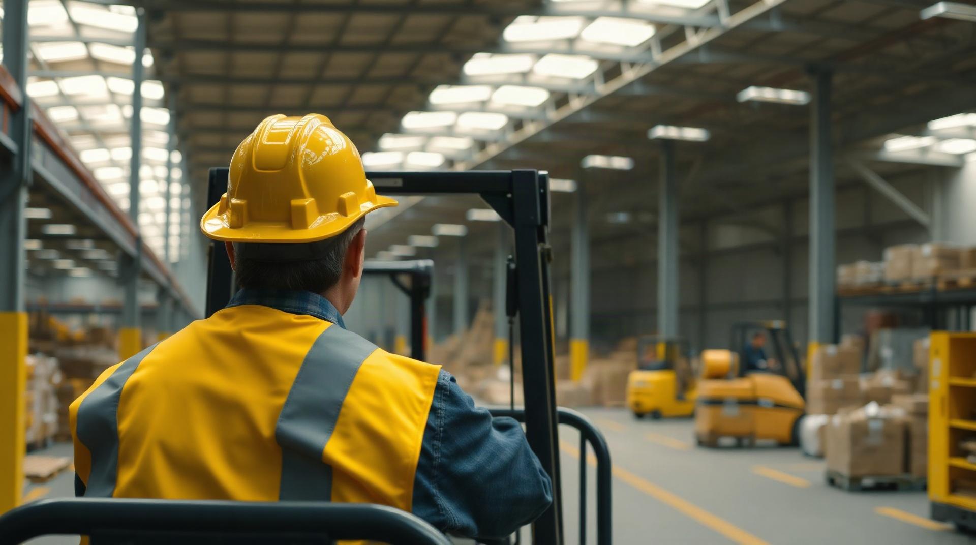 Salarié intérimaire au travail dans un entrepôt logistique