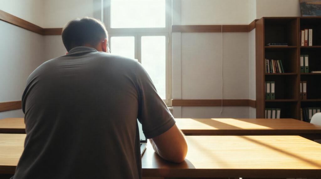Étudiant consultant son espace numérique universitaire