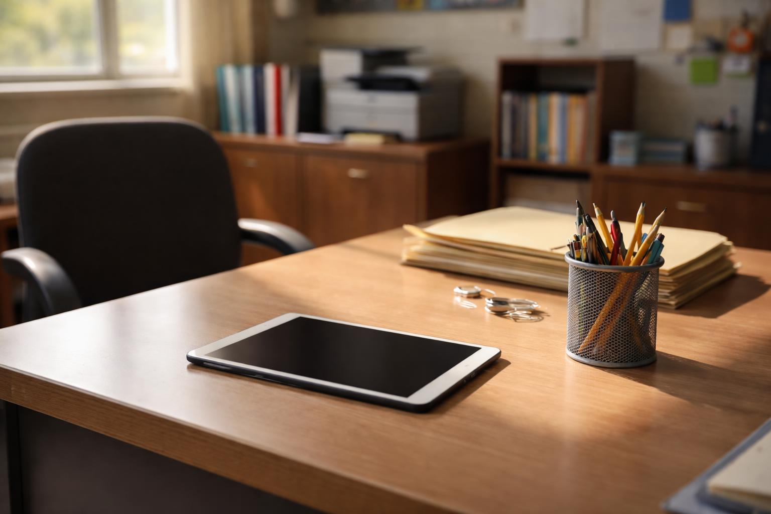 Agent administratif de l'Éducation nationale configurant sa messagerie professionnelle sur