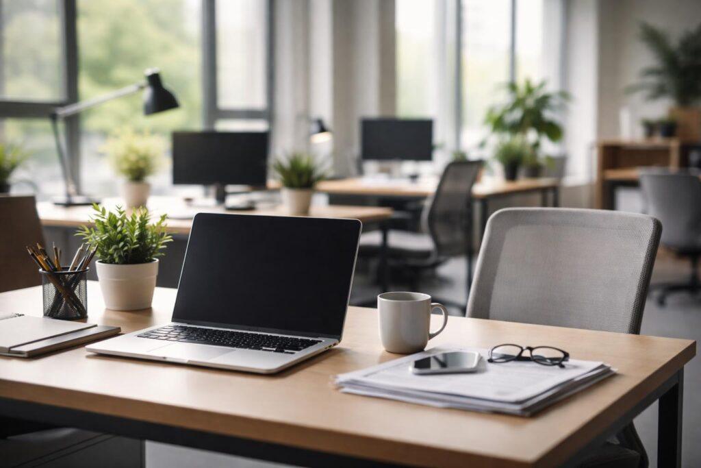 Agent consultant sa messagerie professionnelle sur ordinateur portable