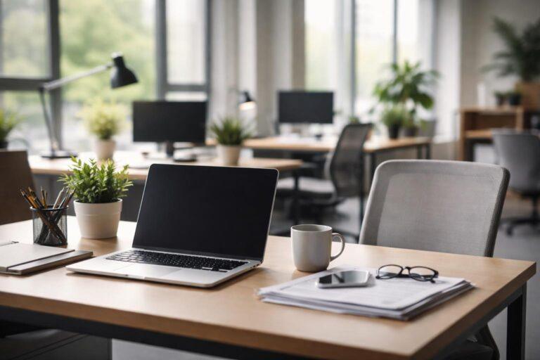 Agent consultant sa messagerie professionnelle sur ordinateur portable