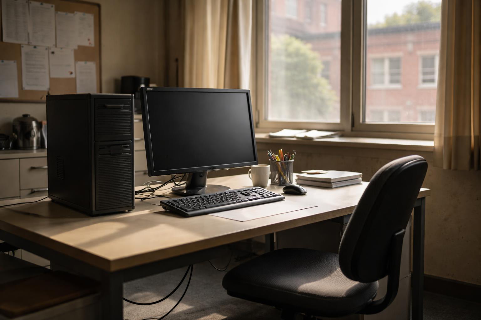 Assistant informatique aidant un personnel scolaire avec son accès numérique