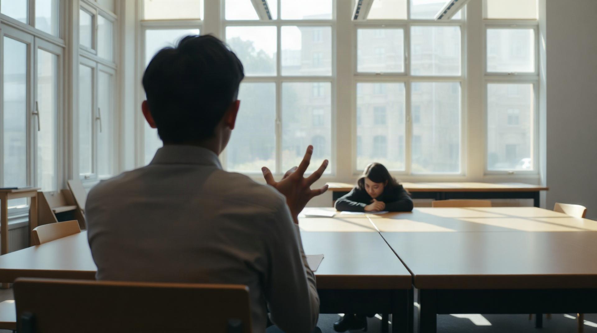 Groupe d'étudiants en école d'ingénieurs travaillant ensemble autour d'une table avec ordi