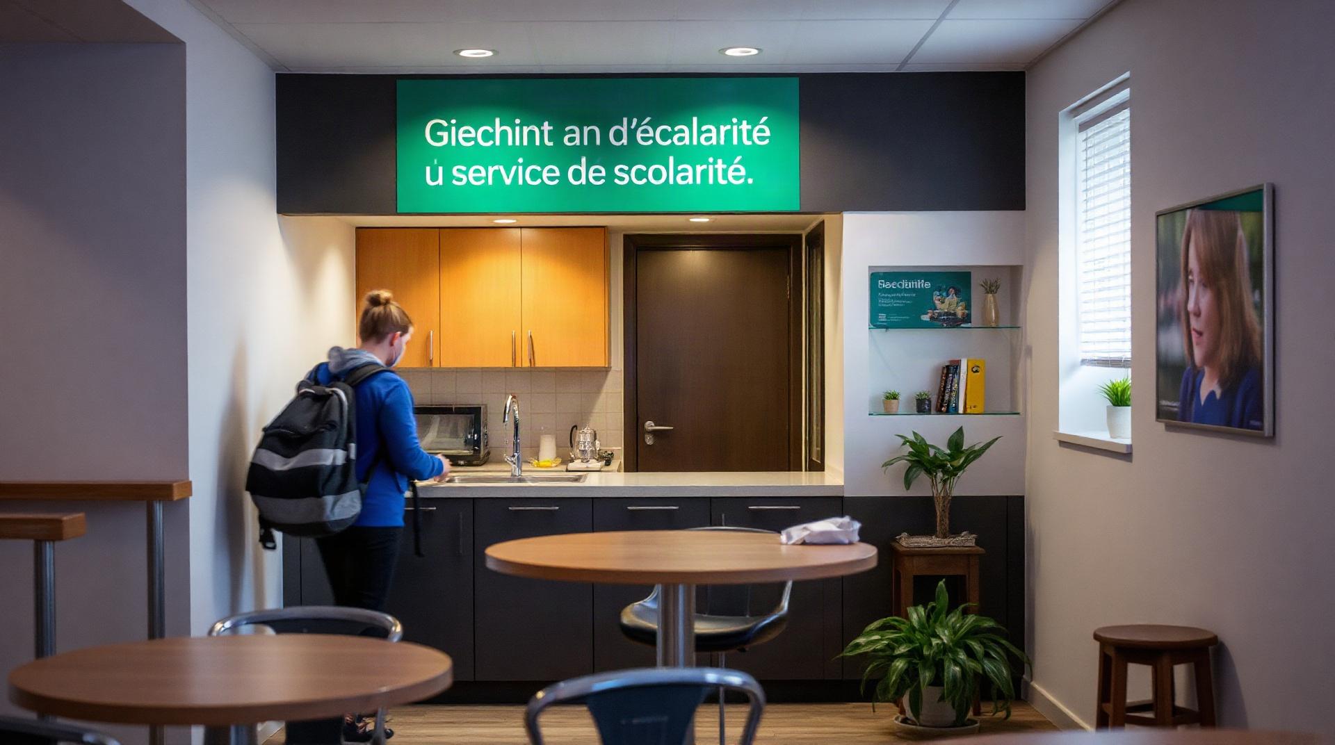 Guichet d'accueil du service de scolarité dans une université française