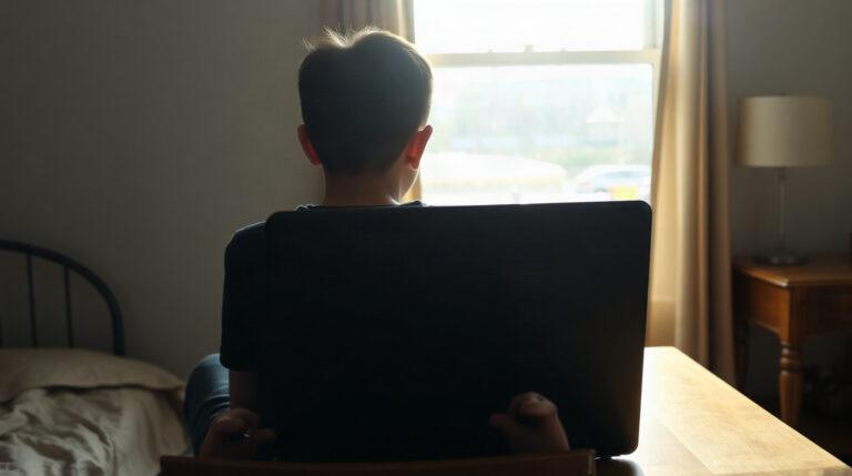 Élève consultant son espace numérique scolaire sur ordinateur