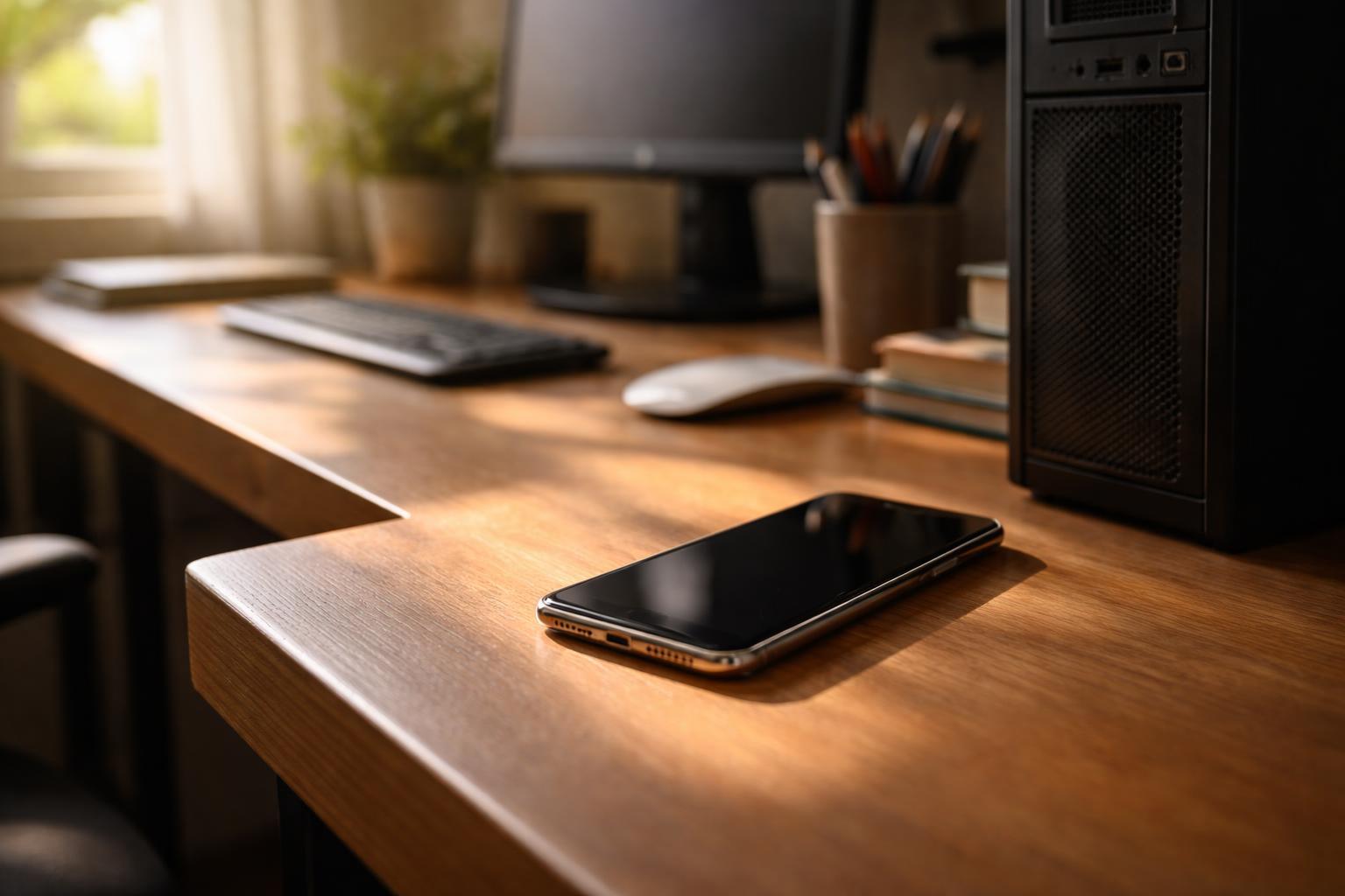 Personne configurant sa messagerie sur smartphone