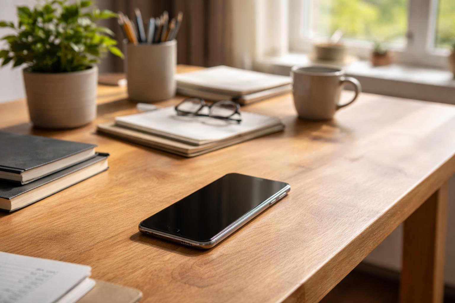 Personne configurant une application de messagerie sur smartphone