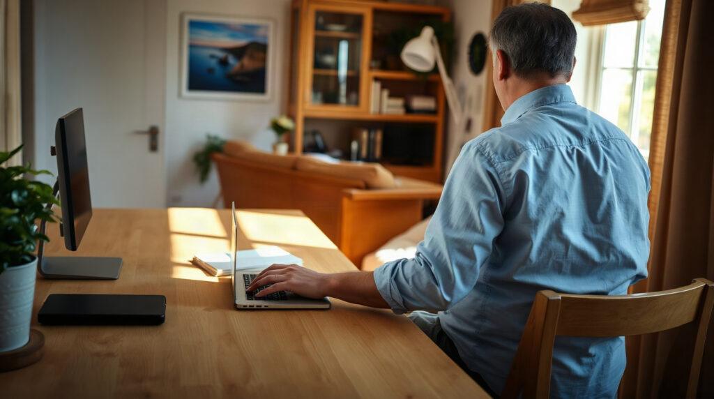 Personne consultant ses emails professionnels sur un ordinateur portable