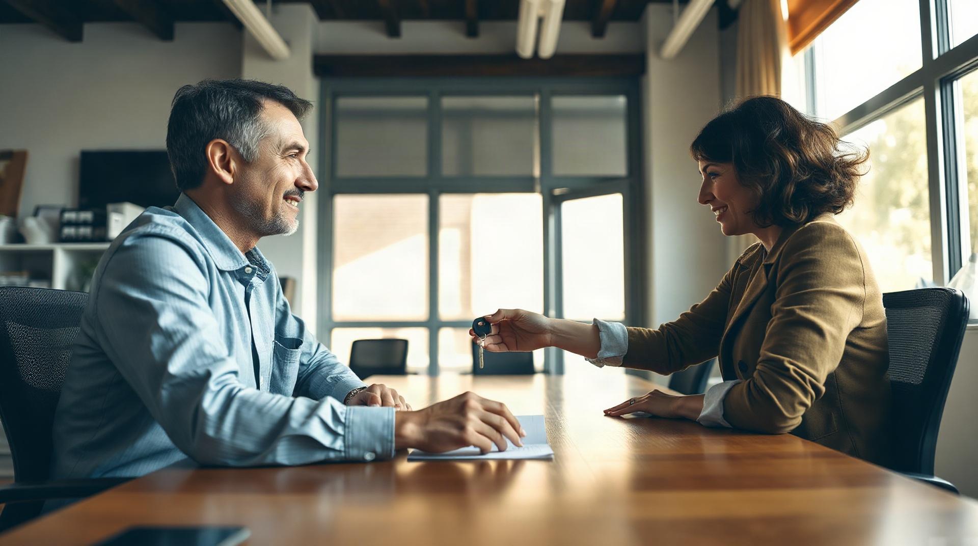 Signature d'un bail immobilier entre deux personnes