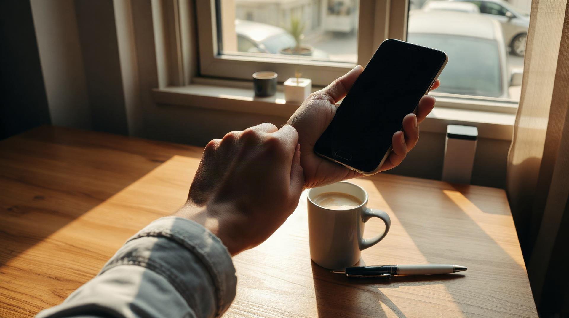 Smartphone affichant une application de messagerie professionnelle