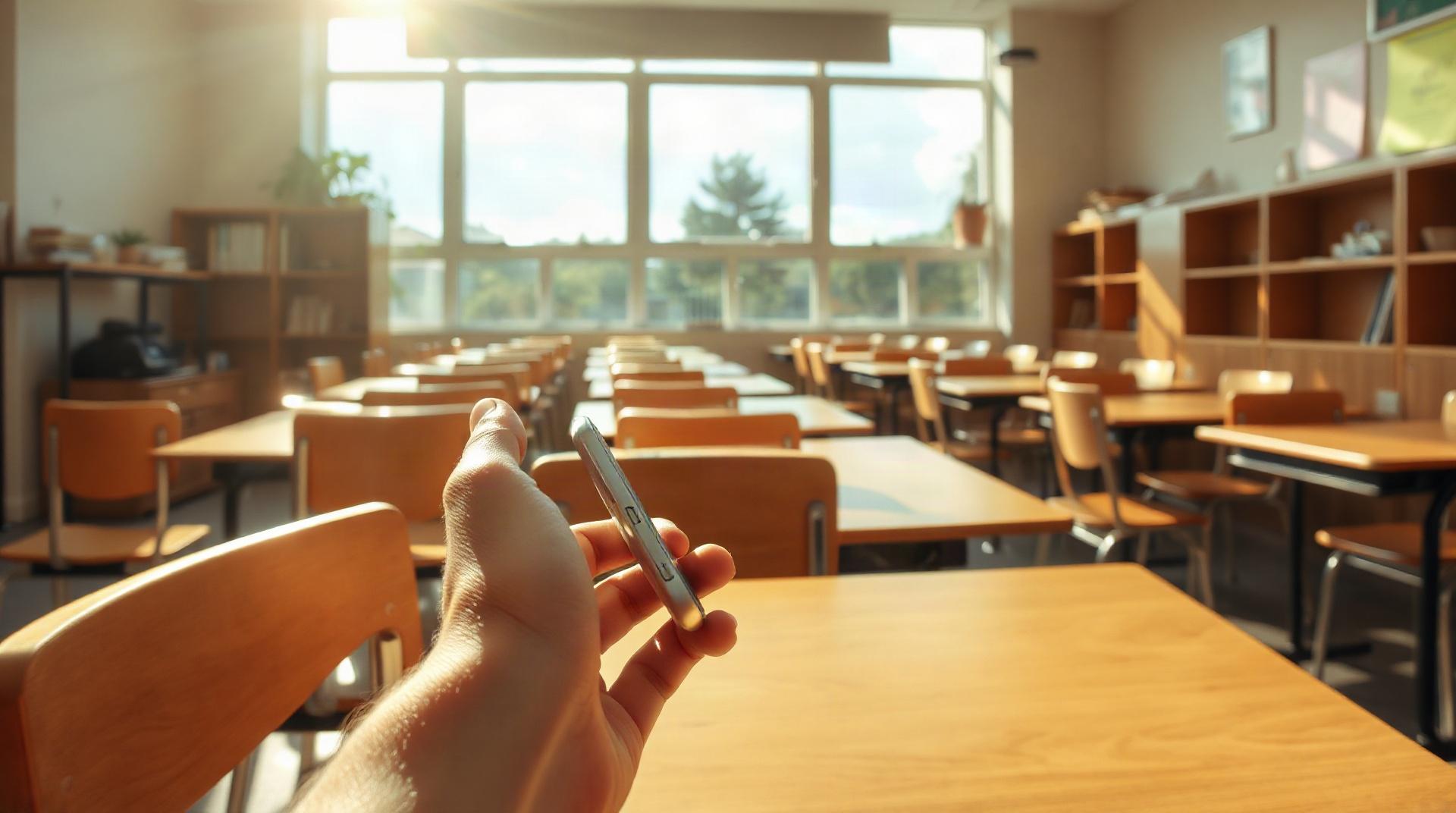 Smartphone avec application de suivi scolaire